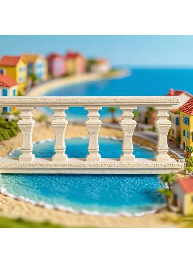 Grey Dollhouse Roman Fence Miniature Architectural Columns Model Scenery - Image 1